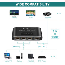 Carica l&#39;immagine nel visualizzatore di Gallery, HDMI Switch, Techole Alluminio Splitter 3 In 1 Uscita con Telecomando,... - Ilgrandebazar