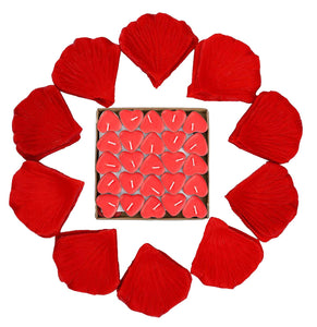 Bdecoll Romantico di San Valentino,1000 Petali Rosa | 50 Candele Rosse a B - Ilgrandebazar