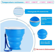 Carica l'immagine nel visualizzatore di Gallery, Ruesious 2*Tazza Pieghevole Retrattile Portabile a Livello Alimentare Senza BPA Silicone Outdoor Tazza per Viaggio, Campeggio, Escursionismo e al Lavoro. Risparmio Spazio. (Blu e Rossa)