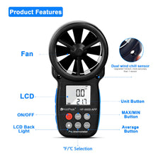 Carica l&#39;immagine nel visualizzatore di Gallery, HoldPeak 866B-APP Anemometro Digitale Portatile App 1-Anemometer-866B-APP - Ilgrandebazar