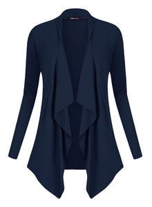 Urban GoCo Donna Cardigan Drappeggiato Aperto Davanti a Maniche Lunghe e... - Ilgrandebazar