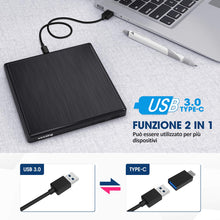 Carica l&#39;immagine nel visualizzatore di Gallery, VicTsing Masterizzatore Dvd CD Esterno, unità Esterna USB 3.0 con Nero - Ilgrandebazar