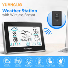 Carica l&#39;immagine nel visualizzatore di Gallery, Yuanguo (2019 Nuova Versione) Stazione Meteorologica Meteo, Termometro Nero - Ilgrandebazar