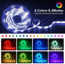 Carica l&#39;immagine nel visualizzatore di Gallery, Striscia LED 3M, Hually 90 LEDs Strisce LED RGB 5050 con Telecomando RF,Sincronizza con la musica, 4 Modalità, Impermeabile USB alimentata LED Striscia per Decorazioni, Cucina, Festa, Natale, Bar ecc
