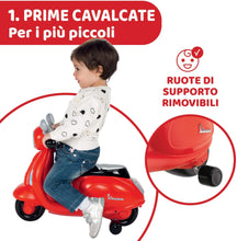 Carica l&#39;immagine nel visualizzatore di Gallery, Chicco Vespa per Bambini Primavera Rossa, Moto Giocattolo Cavalcabile con Pannello Elettronico, Luci e Suoni, Ruote di Supporto Rimuovibili, Max 25 Kg - Giochi per Bambini 1-3 Anni Rosso
