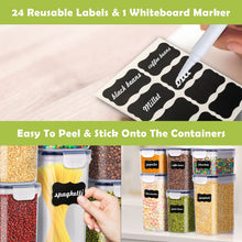 Carica l'immagine nel visualizzatore di Gallery, Contenitori Alimentari per Cereali Set 8 Pezzi, Cucina Contenitori Ermetici per Alimenti Plastica con Coperchio 2.8L/2L/1.6L/0.8L Barattoli per la Conservazione di Pasta, Cereali, Muesli-Senza BPA