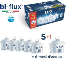 Carica l&#39;immagine nel visualizzatore di Gallery, Laica F6S Cartucce Filtranti Bi-Flux, 5+1 Cartuccia omaggio (6 mesi di acqua filtrata), 100% made in Italy 6 Cartucce