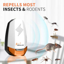 Carica l&#39;immagine nel visualizzatore di Gallery, KedBrok Ultrasuoni per Topi 2 Pack, Repellente Ultrasuoni Antizanzare Ultrasuoni Repellente per Insetti Anti Topi, Zanzare, Scarafaggi, Insetti, Ratti, Formiche, Insetti, Pulci, Ragni