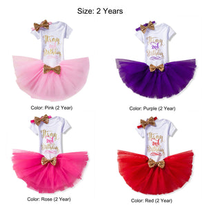 NNJXD Ragazza Neonata è Il Mio 1 ° Compleanno 3 Pezzi 2 anni, Rosso(2 Anni) - Ilgrandebazar