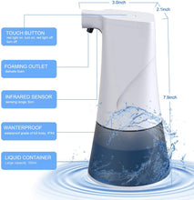 Carica l'immagine nel visualizzatore di Gallery, SPLAKS Dispenser Sapone Automatico, Dispenser di Sapone Liquido Ricaricabile da 350 ml con Sensore a Infrarossi, Adatto Bagno E Cucina(con Asciugamano e Imbuto)