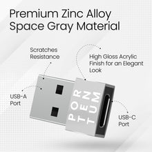 Carica l&#39;immagine nel visualizzatore di Gallery, PORTENTUM adattatore USB c USB a - USB C Femmina a USB Maschio, Velocità 2.0, 480 MB, corpo premium in zinco ad alta resistenza al calore - adattatore USB a Tipo C di soli 4 grammi