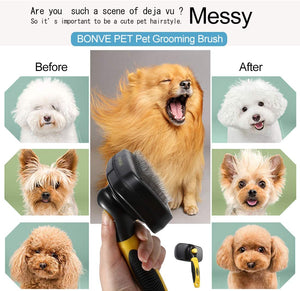 Spazzola Autopulente per Cani Gatti, Rimuovere i Peli Superflui con Denti Flessibili in Acciaio Inossidabile