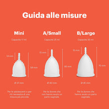 Carica l&#39;immagine nel visualizzatore di Gallery, Coppetta mestruale OrganiCup - Taglia A/Piccola - Vincitrice degli AllergyAwards 2019 - Approvata dalla FDA - Morbida, flessibile, riutilizzabile, in silicone per uso medicale