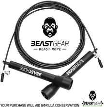 Carica l&#39;immagine nel visualizzatore di Gallery, Corda per saltare della Beast Gear - Corda veloce per Crossfit, Pugilato, MMA. Peso leggero con lunghezza regolabile e meccanismo a cuscinetto a sfera resistente – Perfetta per i Double Unders