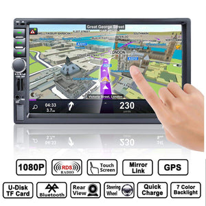 Autoradio GPS Navigation, HALUM Wince 7'' 1080P Touchscreen 2 DIN, 2din - Ilgrandebazar