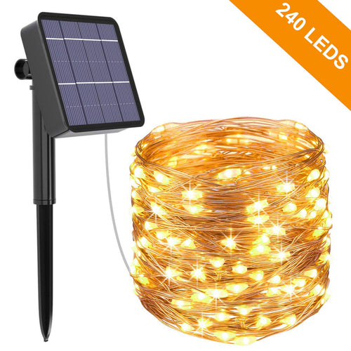 Catena Luminosa Solare, Kolpop 26M Stringa Luci Solari 240 LED / Bianco Caldo - Ilgrandebazar