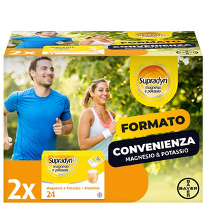 Supradyn Integratore Multivitaminico Magnesio e Potassio, con 5 Vitamine, Per Afa, Caldo, Attività Fisica e Supporto Funzione Muscolare, Maxi Formato 24 + 24 Bustine, 200 Ml