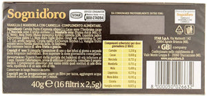 Sogni Doro Tisana Deliziefrutta Secca Vaniglia, Mandorla e Cannella - 16 Filtri, 40 g