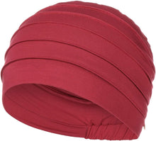 Carica l'immagine nel visualizzatore di Gallery, Christine headwear Turbante chemioterapia in viscosa di bambù Yoga Taglia unica rosso scuro