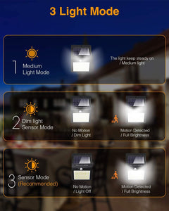 Luci solari per esterni, 140 LED, Litogo, versione 2020, per esterni con sensore di movimento, 1200 mAh, impermeabili, 800 lm, 3 modalità, 270°, per esterni