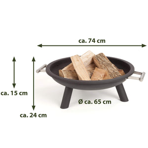 Ultranatura Braciere Vulcano con Impugnature in Acciaio Inossidabile 65 cm - Ilgrandebazar