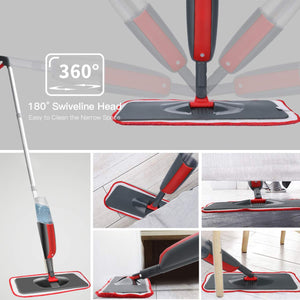 Fixget Lavapavimenti a Spruzzo, Microfibra Spray Mop con Spruzzatore Red - Ilgrandebazar