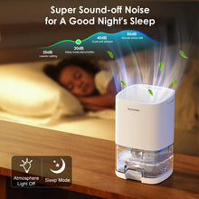 Carica l'immagine nel visualizzatore di Gallery, Deumidificatore Casa SUPOOBE Deumidificatore Portatile 1100ML -Muffa e Umidità Silenzioso,Spegnimento Automatico,Luci LED 7 colori,Per la Casa,Bagno,Cabina Armadio,Auto