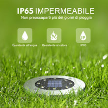 Carica l&#39;immagine nel visualizzatore di Gallery, QSSTech Luci Solari Giardino 8 LED,Luci led da 4 Pezzi Bianco Freddo