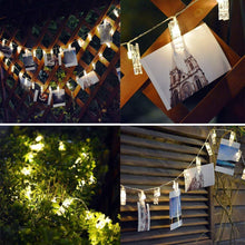 Carica l&#39;immagine nel visualizzatore di Gallery, Catena di luci natalizie con 20 clip per foto, illuminazione Bianco Caldo - Ilgrandebazar
