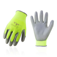 Carica l&#39;immagine nel visualizzatore di Gallery, Vgo,15 paia, guanti da lavoro e giardinaggio in PU, 10/XL, Verde Fluorescence