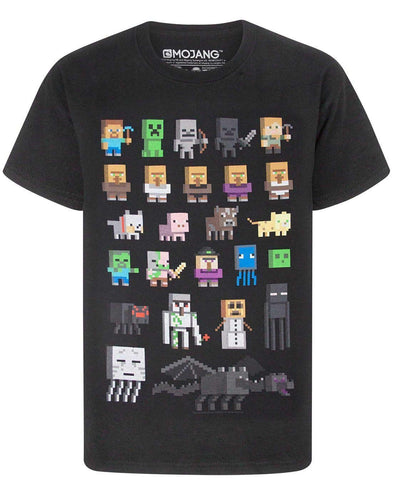 Minecraft Sprites Ragazzi T-Shirt (Viola, 7-8 Years) - Ilgrandebazar