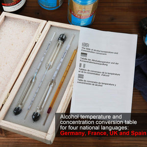 Tefeler Kit di 3 Idrometri per Alcol - Alcoolimetro Misurazione Grado... - Ilgrandebazar