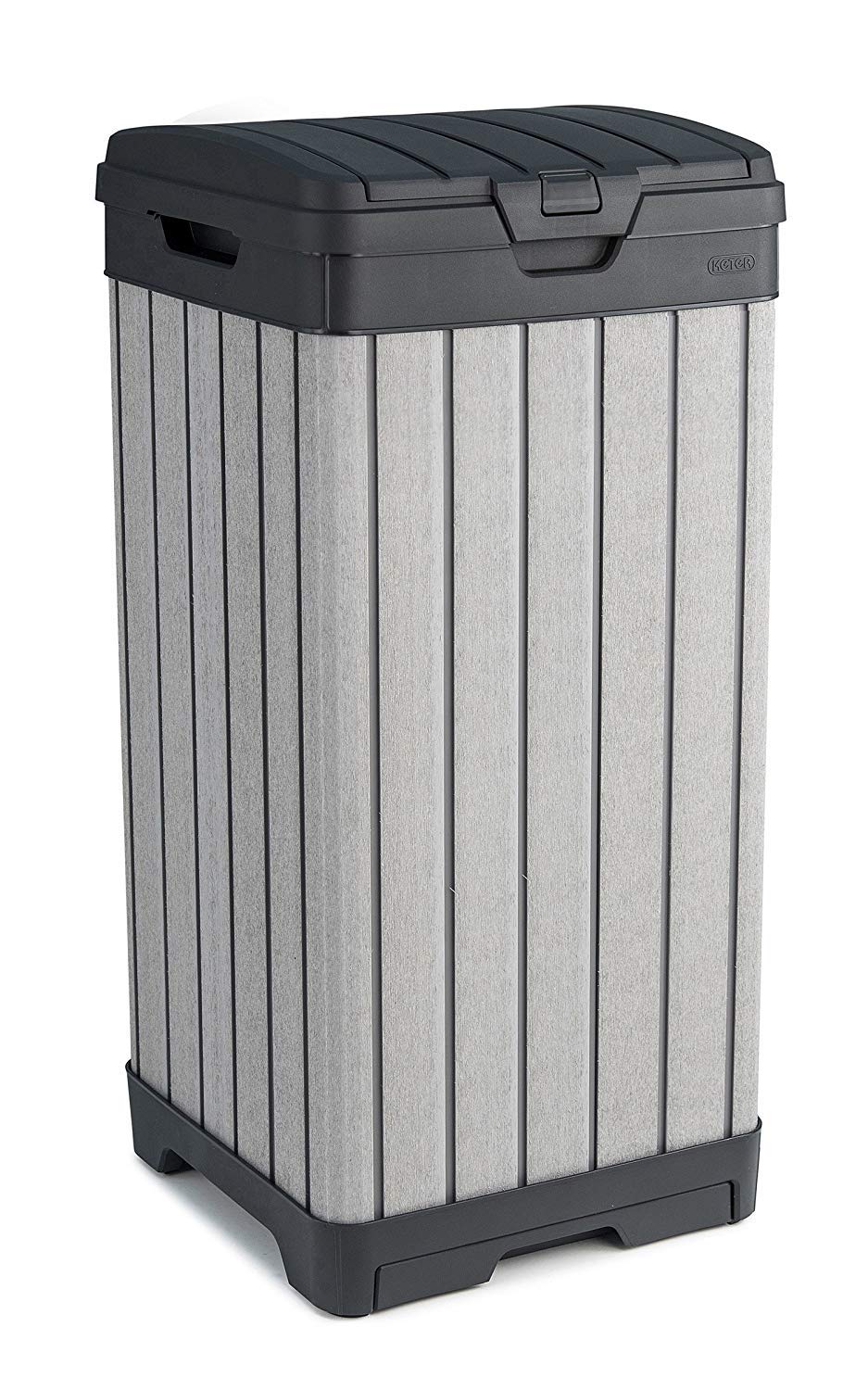 Keter Pattumiera Da Esterno Rockford Grigia 125 Lt In 41x41x87.4 cm, Grigio - Ilgrandebazar