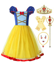 Carica l'immagine nel visualizzatore di Gallery, ReliBeauty Principessa Vestito Biancaneve 2-3 anni, Giallo(con Accessori)