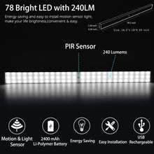 Carica l&#39;immagine nel visualizzatore di Gallery, Luce a LED portatile, Sensore di Movimento, Wireless 78leds(argento) - Ilgrandebazar