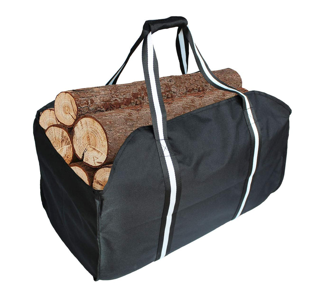 Premium Firewood Log Carrier & Tote - extra large durevole - ideale per Nero