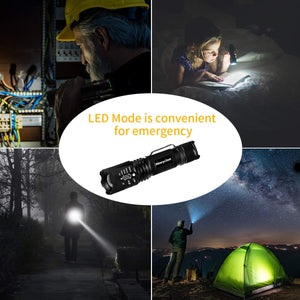 Torcia Tattica UV 2 in 1, a LED con 500LM, di UV+Bianco Luce - Ilgrandebazar