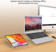 Carica l'immagine nel visualizzatore di Gallery, BoYata Supporto PC Portatile, Supporto per Laptop Multi-Angolo Regolabile w Compatibile per Laptop MacBook PRO/Air, Surface Laptop, Samsung, HP (Argenté-N23)