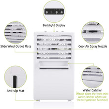 Carica l'immagine nel visualizzatore di Gallery, Winload Mini Raffreddatore D'aria, 3-In-1 Personali Condizionatore, Umidificatore, Purificatore, 3 Velocità, Climatizzatore e Raffreddamento per Casa Ufficio