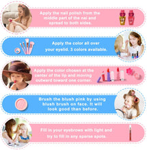 Carica l&#39;immagine nel visualizzatore di Gallery, ARANEE 21PCS Set da trucco per bambini per bambina, kit giocattolo trucco lavabile con borsa cosmetica glitter