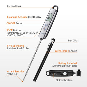 Habor Termometro Cucina Digitale, popular & cost effective, Argento - Ilgrandebazar