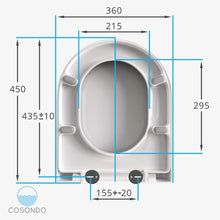 Carica l&#39;immagine nel visualizzatore di Gallery, Sedile WC in Duroplast bianco con abbassamento automatico - coperchio Bianco - Ilgrandebazar