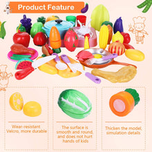 Carica l&#39;immagine nel visualizzatore di Gallery, joylink Taglio Frutta e Finti Alimenti, 42pcs Cucina Cibo Giocattoli Accessori da Cucina Giocattoli di Plastica per Tagliare Verdure Frutta Giocattolo Educativo Bambini 3+ Anni