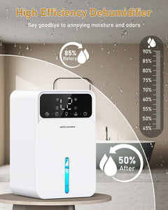Deumidificatore Casa, Mini Portatile Deumidificatore Elettrico per Bagno, Deumidificatore Casa Muffa Silenzioso |Temporizzatore 12 Ore |7 Luci Colorate |Spegnimento automatico |Sbrinamento Automatico