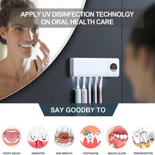 Carica l&#39;immagine nel visualizzatore di Gallery, DSHOW Spazzolino Igienizzante UV da Bagno, Montaggio a Parete Sterilizzatore, Carica 2000mAh, Funzione di Cronometraggio, Organizer per Spazzolino da Denti (Bianca)