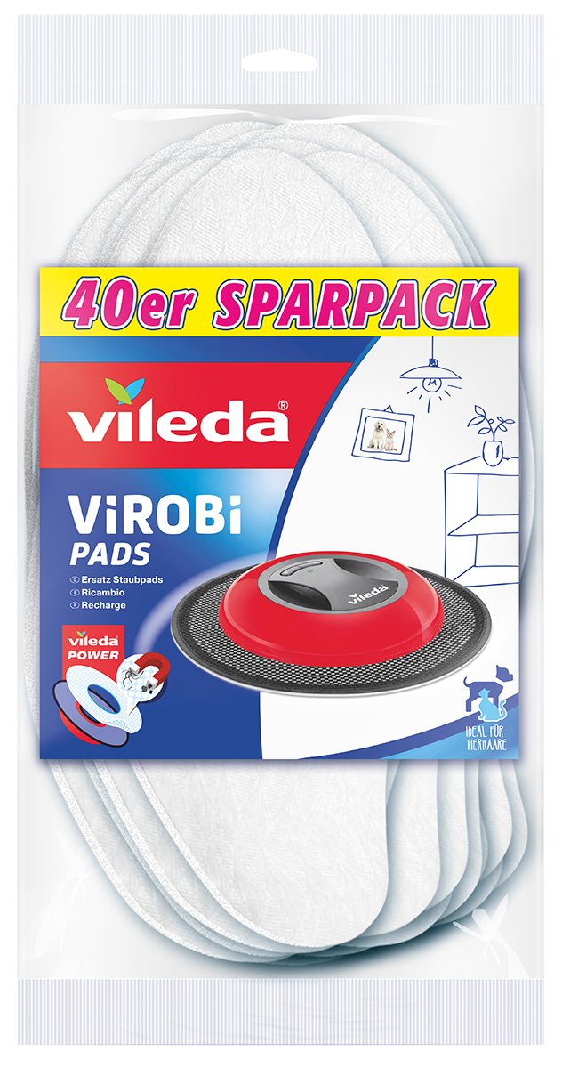 Vileda - Panni cattura-polvere di ricambio per robot Virobi, sottili 40 pezzi - Ilgrandebazar