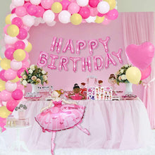 Carica l'immagine nel visualizzatore di Gallery, MMTX Palloncini Feste di Compleanno Rosa, Buon Compleanno Ballon Banner Aluminium Ballons Decorazione Festa a Tema Ragazza di Balletto Cake Topper Tatuaggi Bambini per Compleanno Baby Shower