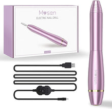 Carica l'immagine nel visualizzatore di Gallery, Mosen Fresa per Unghie, 11 in 1 Elettrica Lima per Unghie Kit Professionale per Rimozione Smalti e Gel Velocità Regolabile, Trapano Portatile per Manicure e Pedicure (56 Cilindri abrasive, Viola)