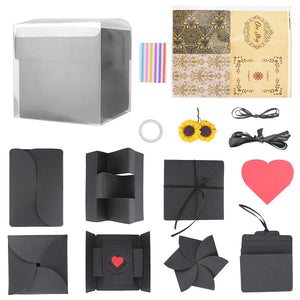 KATELUO Esplosione Box Scrapbook Creative DIY Photo Album per Matrimoni, Nero - Ilgrandebazar