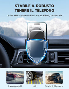 CIRYCASE Porta Cellulare Auto, [Aspirazione Ultra Potente & Universale] Supporto Telefono Auto, Flessibile Porta Telefono Auto con Una Sola Mano per Cruscotto e Parabrezza, Adatto a Telefoni da 4-7"